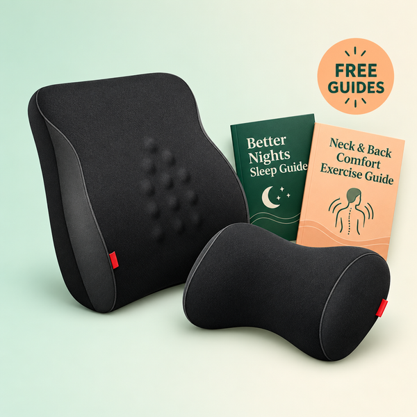 Unkink Drive | Car Seat Lumbar and Headrest Cushion Set
