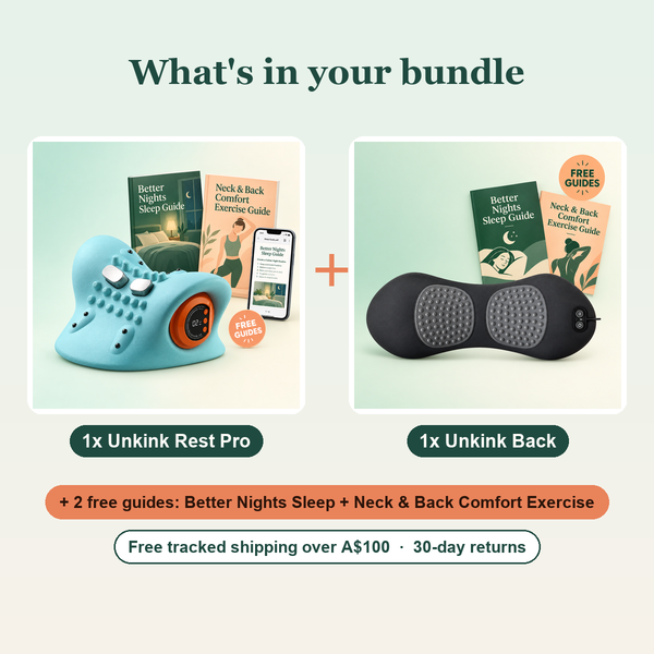 Unkink Rest Pro + Back Bundle | Neck Pillow with Display + Lumbar Pillow